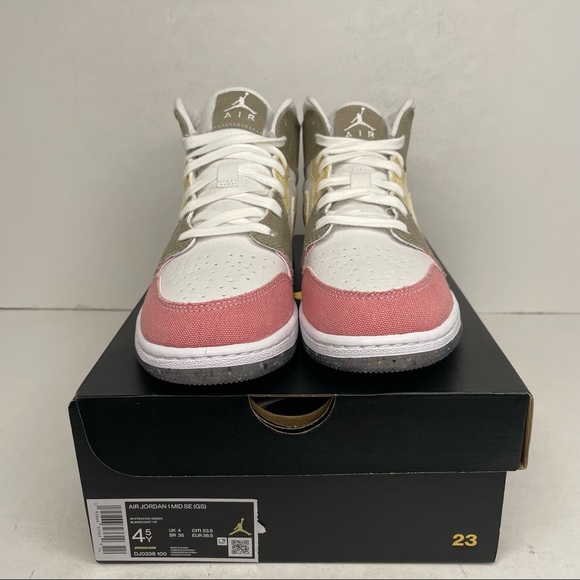 Nike Air Jordan 1 Retro Mid SE GS “Pastel/Grind” NEW 2022 - Picture 2 of 4